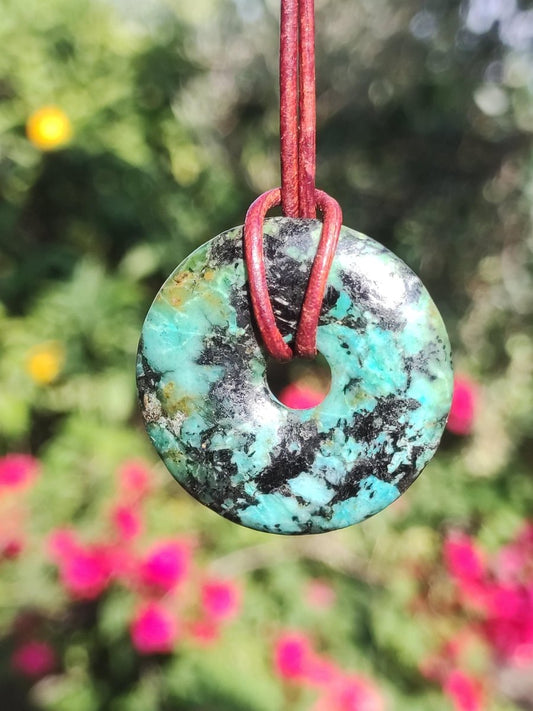 Cuprit Chrysocoll - Edelstein Kette grün natürlich Rarität Heilstein Energie Kristall Anhänger Mann Frau Kind Geschenk Er Sie Valentinstag - Art of Nature Berlin