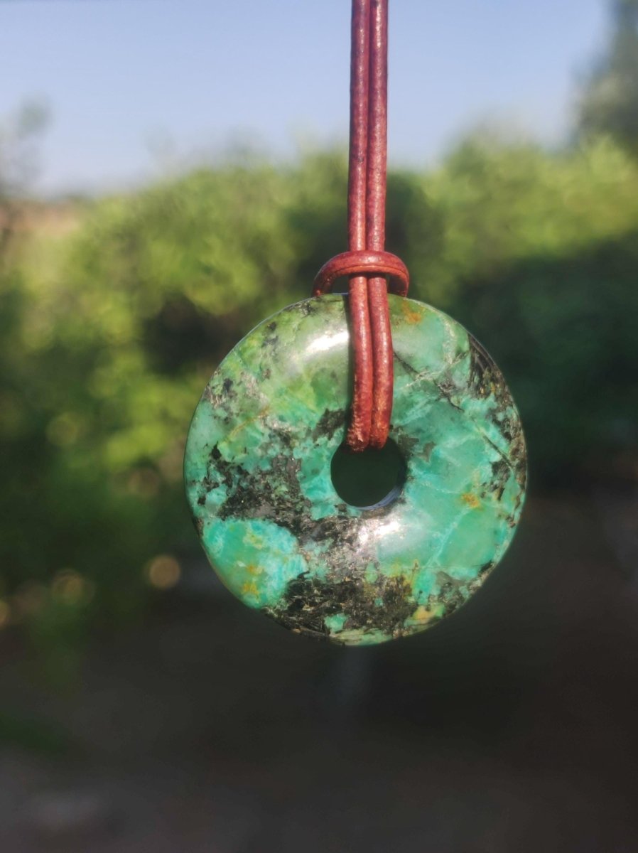 Cuprit Chrysocoll - Edelstein Kette grün natürlich Rarität Heilstein Energie Kristall Anhänger Mann Frau Kind Geschenk Er Sie Valentinstag - Art of Nature Berlin