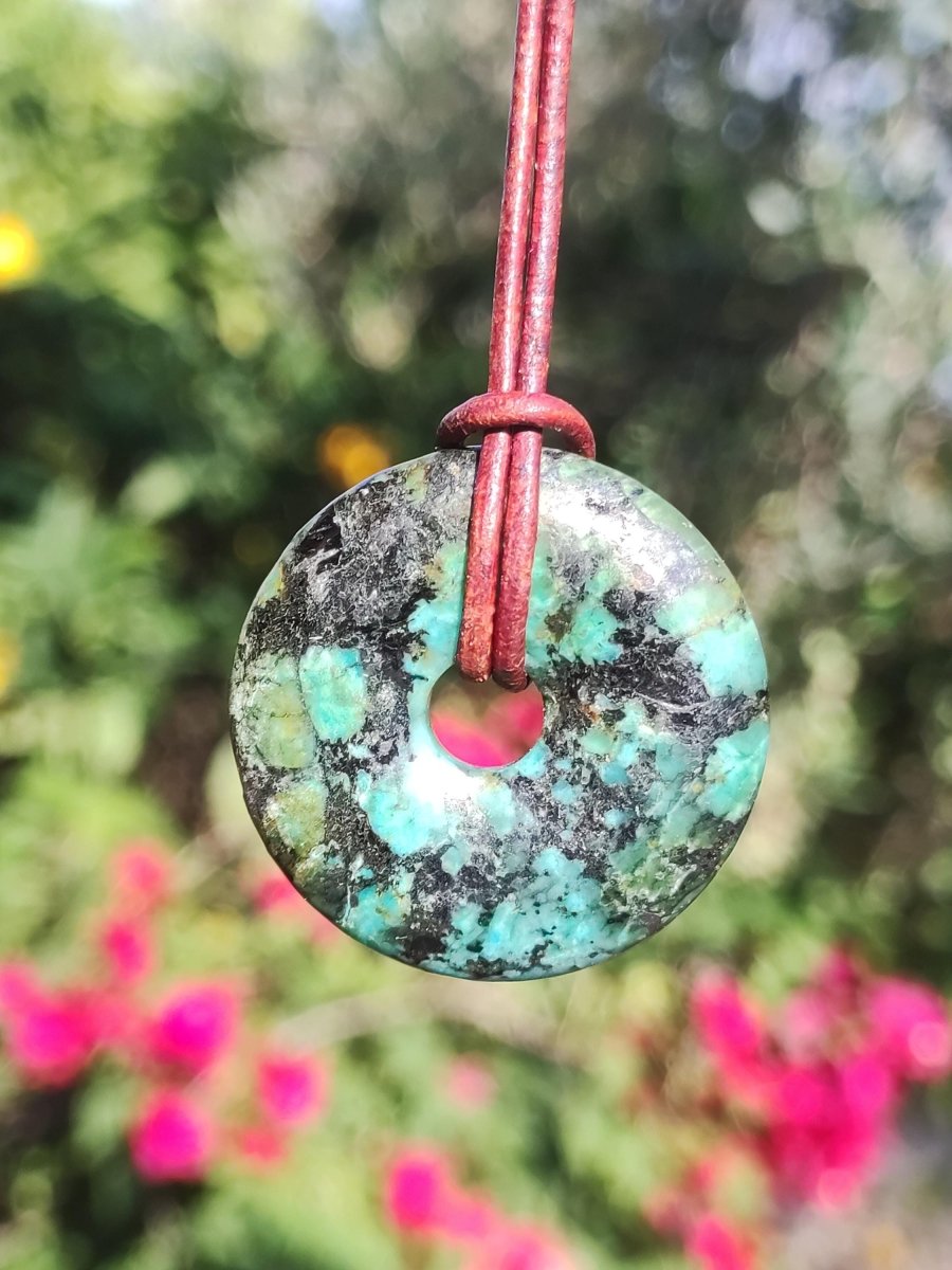 Cuprit Chrysocoll - Edelstein Kette grün natürlich Rarität Heilstein Energie Kristall Anhänger Mann Frau Kind Geschenk Er Sie Valentinstag - Art of Nature Berlin