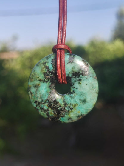 Cuprit Chrysocoll - Edelstein Kette grün natürlich Rarität Heilstein Energie Kristall Anhänger Mann Frau Kind Geschenk Er Sie Valentinstag - Art of Nature Berlin