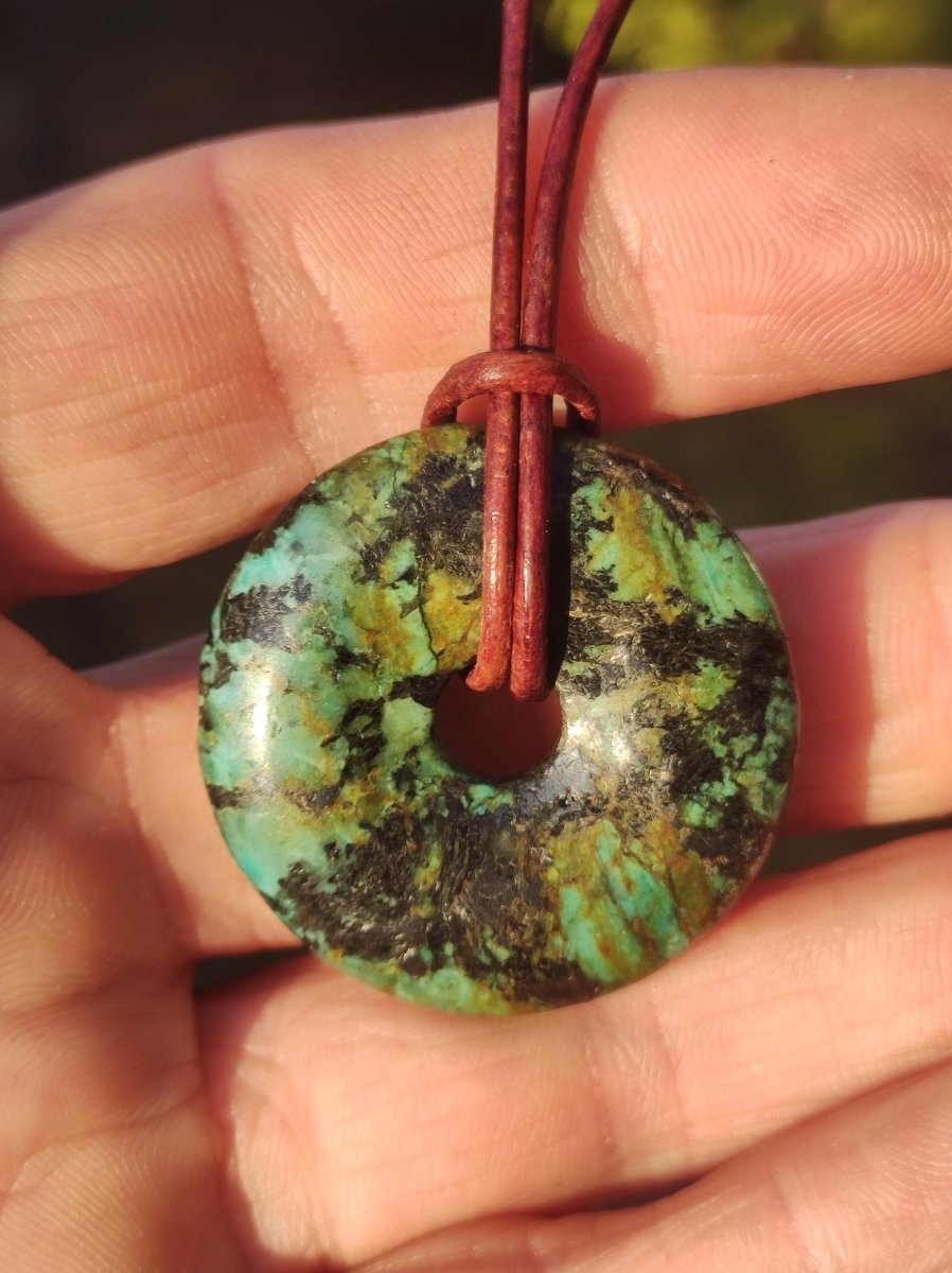 Cuprit Chrysocoll - Edelstein Kette grün natürlich Rarität Heilstein Energie Kristall Anhänger Mann Frau Kind Geschenk Er Sie Valentinstag - Art of Nature Berlin