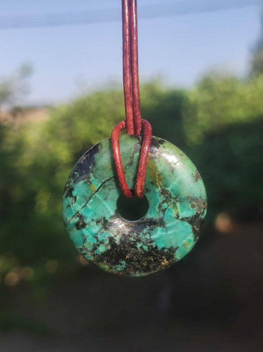 Cuprit Chrysocoll - Edelstein Kette grün natürlich Rarität Heilstein Energie Kristall Anhänger Mann Frau Kind Geschenk Er Sie Valentinstag - Art of Nature Berlin