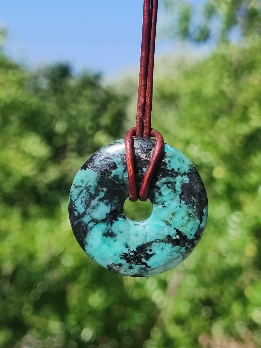 Cuprit Chrysocoll - Edelstein Kette grün natürlich Rarität Heilstein Energie Kristall Anhänger Mann Frau Kind Geschenk Er Sie Valentinstag - Art of Nature Berlin