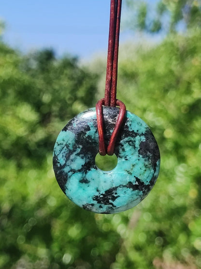 Cuprit Chrysocoll - Edelstein Kette grün natürlich Rarität Heilstein Energie Kristall Anhänger Mann Frau Kind Geschenk Er Sie Valentinstag - Art of Nature Berlin