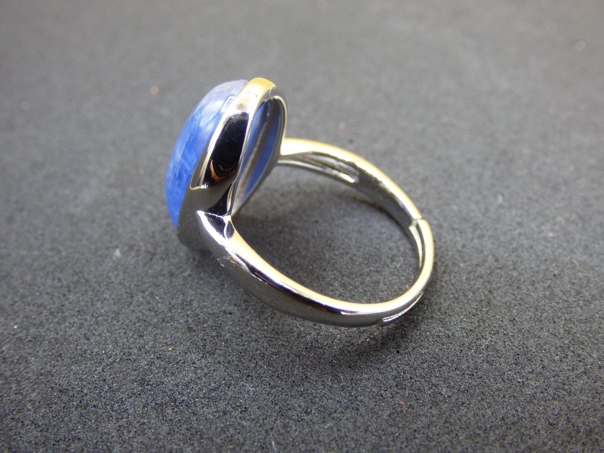 Cyanit blau - 925 Silber Ring Größenverstellbar Edelstein facettiert Schliff Natur Heilstein Rarität Hochwertig Edel Geschenk Frau Freundin - Art of Nature Berlin