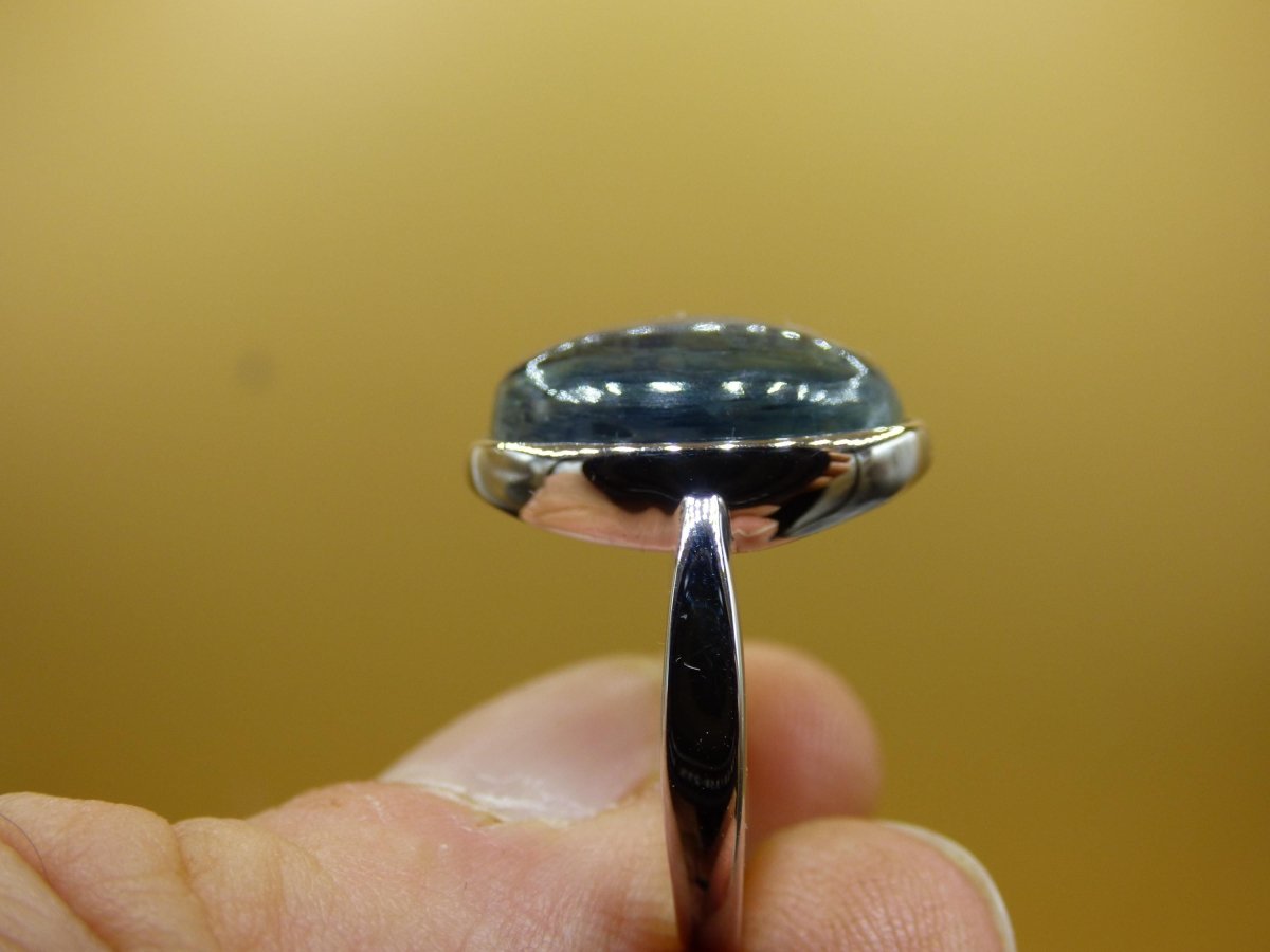 Cyanit blau - 925 Silber Ring Größenverstellbar Edelstein facettiert Schliff Natur Heilstein Rarität Hochwertig Edel Geschenk Frau Freundin - Art of Nature Berlin