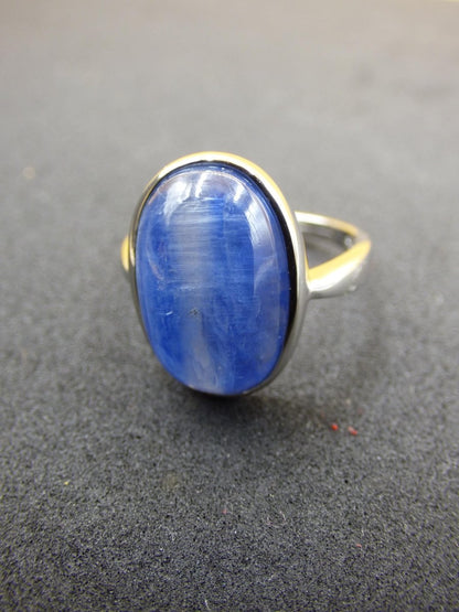Cyanit blau - 925 Silber Ring Größenverstellbar Edelstein facettiert Schliff Natur Heilstein Rarität Hochwertig Edel Geschenk Frau Freundin - Art of Nature Berlin