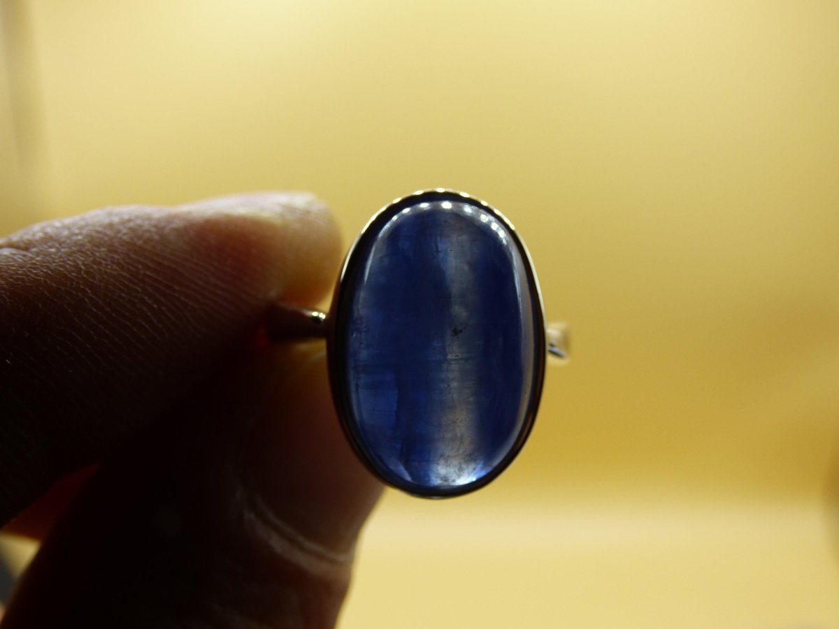 Cyanit blau - 925 Silber Ring Größenverstellbar Edelstein facettiert Schliff Natur Heilstein Rarität Hochwertig Edel Geschenk Frau Freundin - Art of Nature Berlin