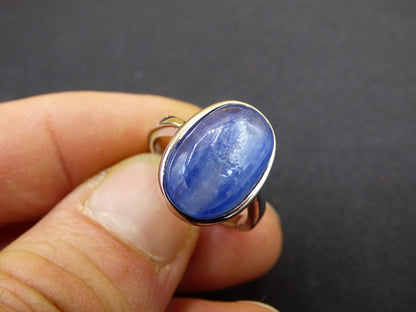 Cyanit blau - 925 Silber Ring Größenverstellbar Edelstein facettiert Schliff Natur Heilstein Rarität Hochwertig Edel Geschenk Frau Freundin - Art of Nature Berlin