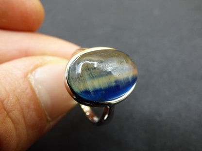 Cyanit blau - 925 Silber Ring Größenverstellbar Edelstein facettiert Schliff Natur Heilstein Rarität Hochwertig Edel Geschenk Frau Freundin - Art of Nature Berlin