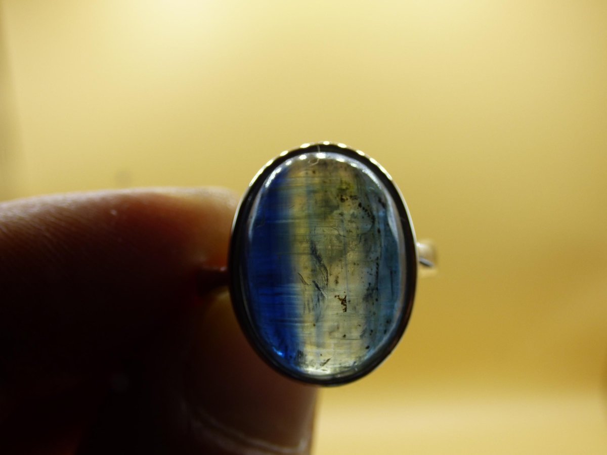 Cyanit blau - 925 Silber Ring Größenverstellbar Edelstein facettiert Schliff Natur Heilstein Rarität Hochwertig Edel Geschenk Frau Freundin - Art of Nature Berlin