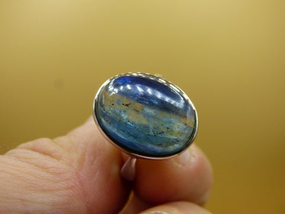 Cyanit blau - 925 Silber Ring Größenverstellbar Edelstein facettiert Schliff Natur Heilstein Rarität Hochwertig Edel Geschenk Frau Freundin - Art of Nature Berlin