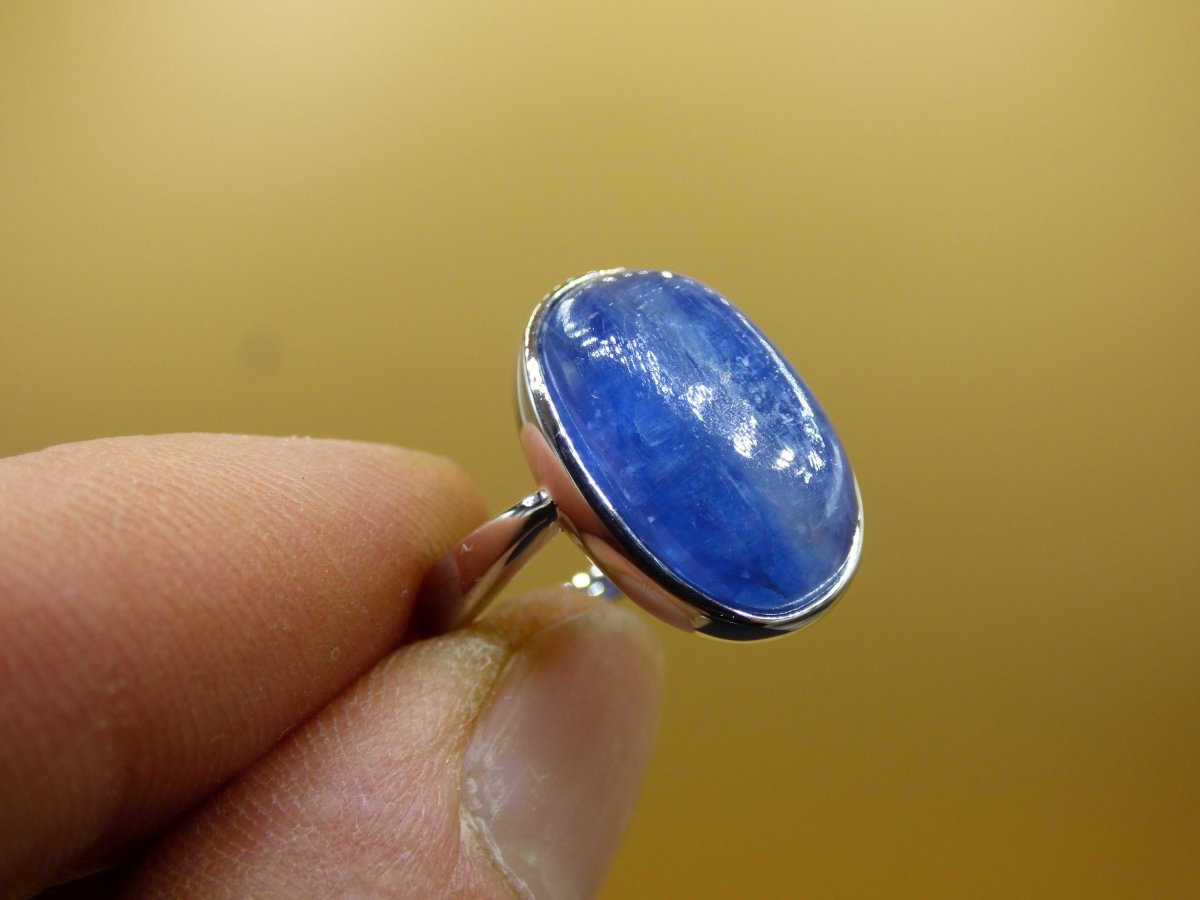 Cyanit blau - 925 Silber Ring Größenverstellbar Edelstein facettiert Schliff Natur Heilstein Rarität Hochwertig Edel Geschenk Frau Freundin - Art of Nature Berlin