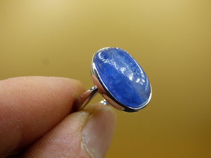 Cyanit blau - 925 Silber Ring Größenverstellbar Edelstein facettiert Schliff Natur Heilstein Rarität Hochwertig Edel Geschenk Frau Freundin - Art of Nature Berlin