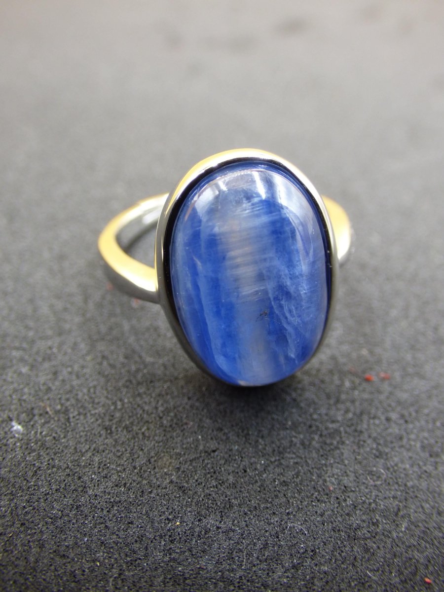 Cyanit blau - 925 Silber Ring Größenverstellbar Edelstein facettiert Schliff Natur Heilstein Rarität Hochwertig Edel Geschenk Frau Freundin - Art of Nature Berlin