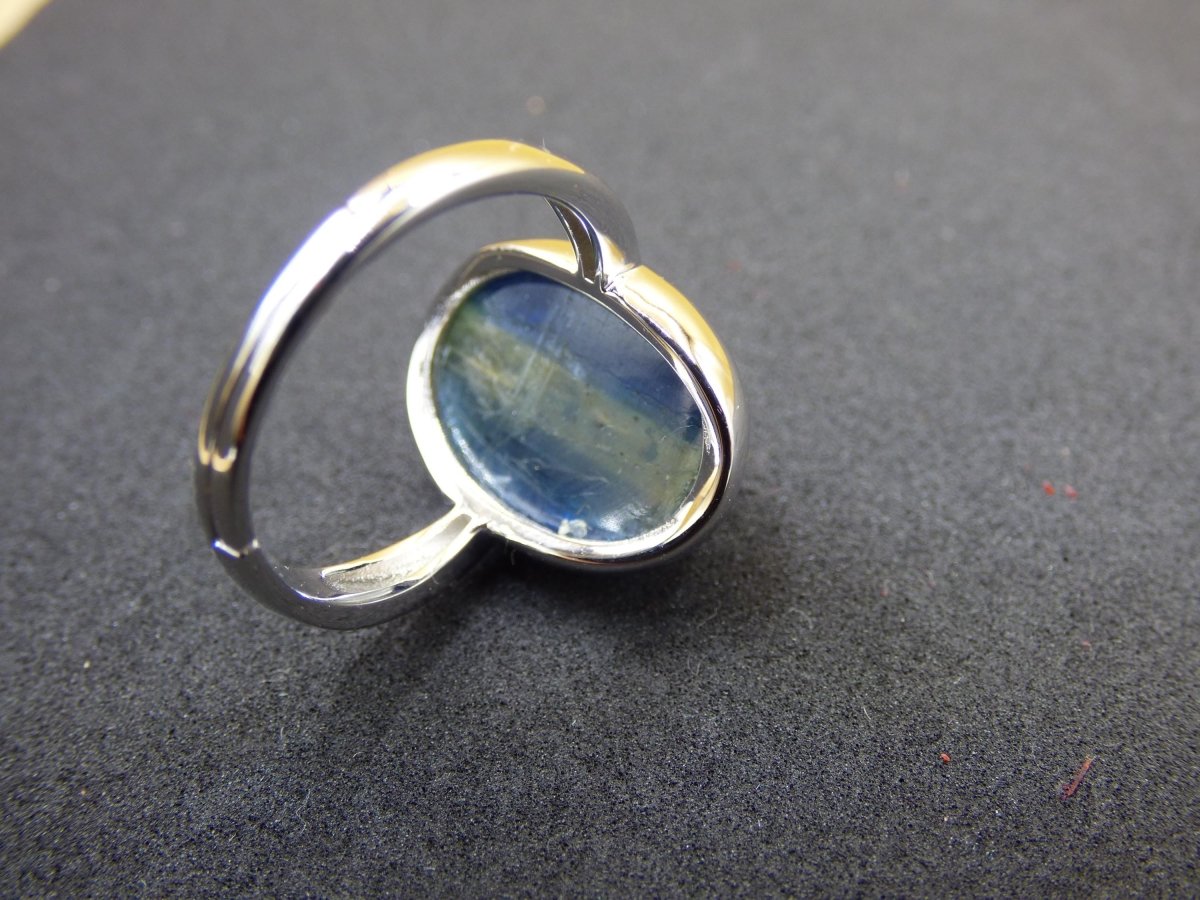 Cyanit blau - 925 Silber Ring Größenverstellbar Edelstein facettiert Schliff Natur Heilstein Rarität Hochwertig Edel Geschenk Frau Freundin - Art of Nature Berlin