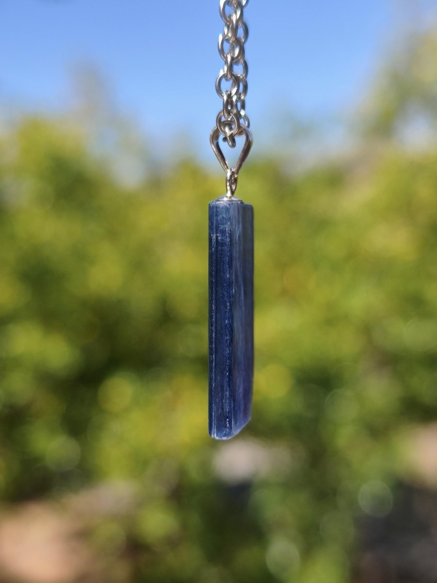 Cyanit / Disthen A 925 Silber Edelstein Kette Natur Heilstein Kristall blau Rarität Anhänger Mann Frau Er Sie Geschenk Wunderschön Edel - Art of Nature Berlin