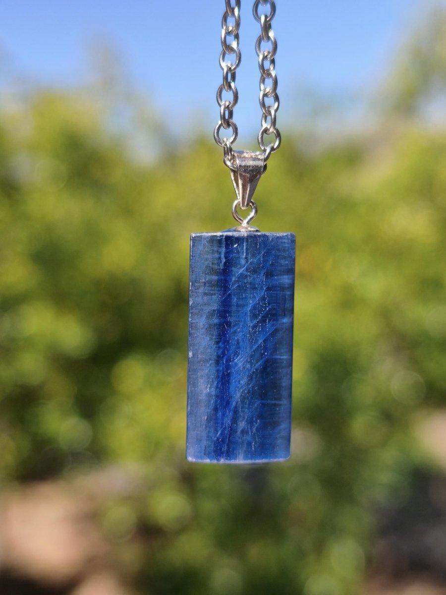 Cyanit / Disthen A 925 Silber Edelstein Kette Natur Heilstein Kristall blau Rarität Anhänger Mann Frau Er Sie Geschenk Wunderschön Edel - Art of Nature Berlin