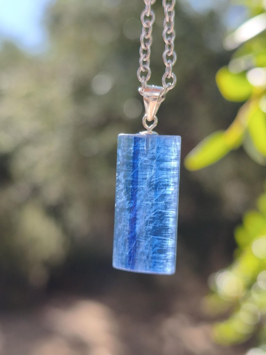 Cyanit / Disthen A 925 Silber Edelstein Kette Natur Heilstein Kristall blau Rarität Anhänger Mann Frau Er Sie Geschenk Wunderschön Edel - Art of Nature Berlin