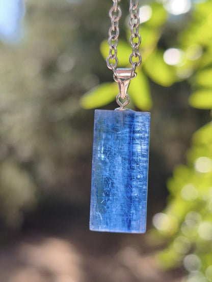 Cyanit / Disthen A 925 Silber Edelstein Kette Natur Heilstein Kristall blau Rarität Anhänger Mann Frau Er Sie Geschenk Wunderschön Edel - Art of Nature Berlin