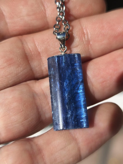 Cyanit / Disthen A 925 Silber Edelstein Kette Natur Heilstein Kristall blau Rarität Anhänger Mann Frau Er Sie Geschenk Wunderschön Edel - Art of Nature Berlin