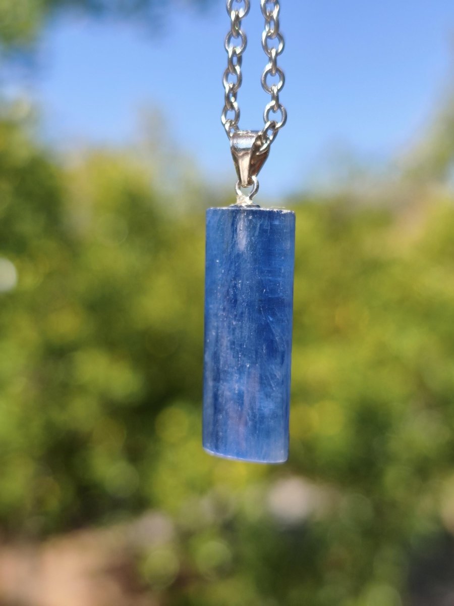 Cyanit / Disthen A 925 Silber Edelstein Kette Natur Heilstein Kristall blau Rarität Anhänger Mann Frau Er Sie Geschenk Wunderschön Edel - Art of Nature Berlin