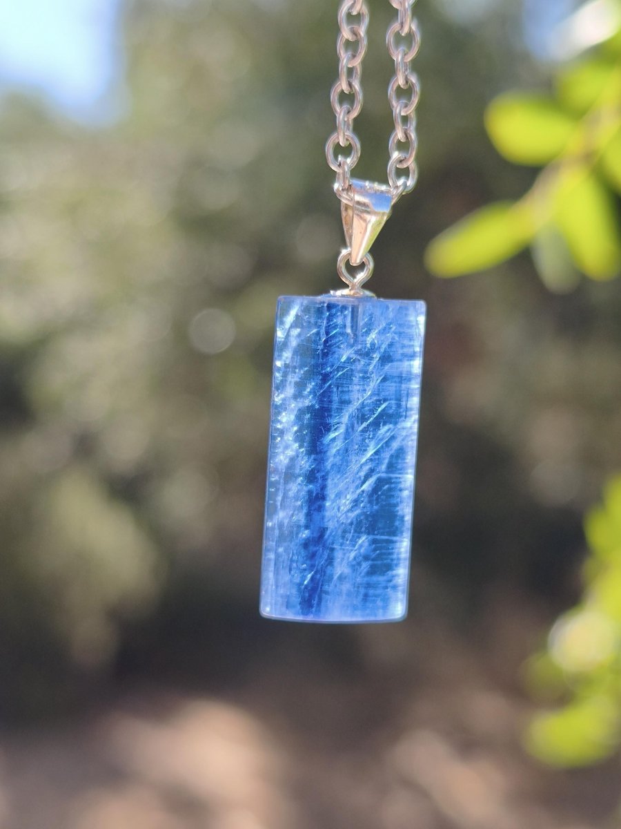Cyanit / Disthen A 925 Silber Edelstein Kette Natur Heilstein Kristall blau Rarität Anhänger Mann Frau Er Sie Geschenk Wunderschön Edel - Art of Nature Berlin