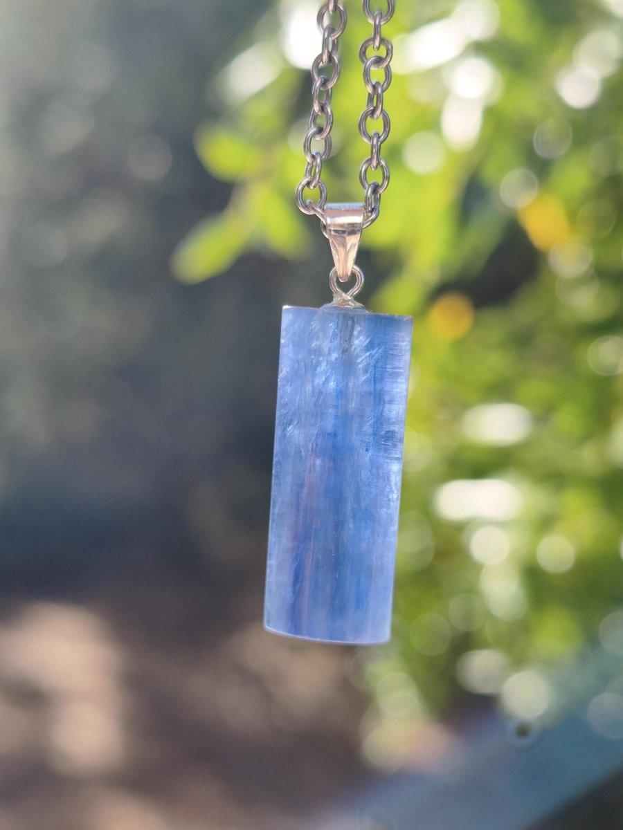 Cyanit / Disthen A 925 Silber Edelstein Kette Natur Heilstein Kristall blau Rarität Anhänger Mann Frau Er Sie Geschenk Wunderschön Edel - Art of Nature Berlin