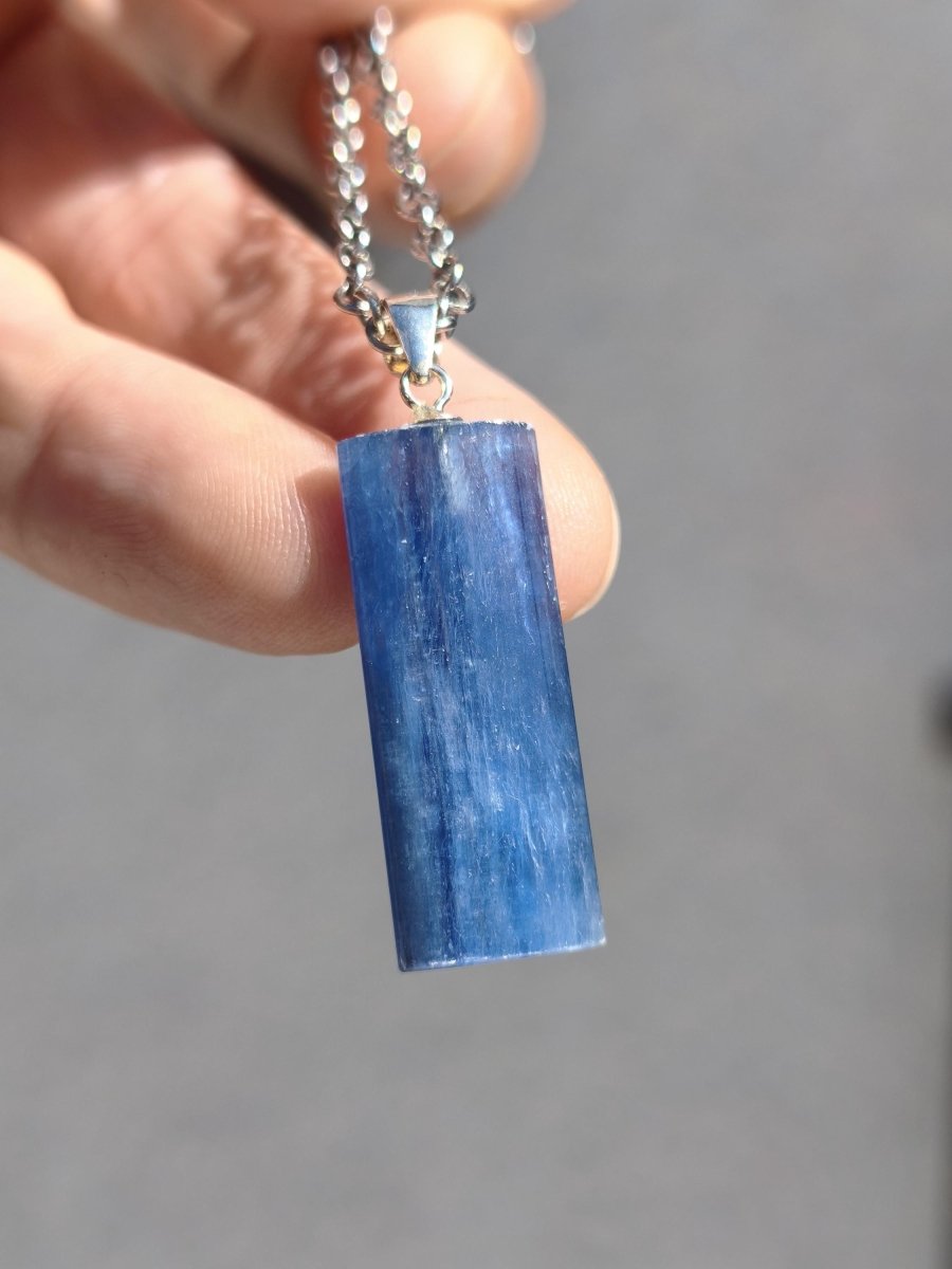Cyanit / Disthen A 925 Silber Edelstein Kette Natur Heilstein Kristall blau Rarität Anhänger Mann Frau Er Sie Geschenk Wunderschön Edel - Art of Nature Berlin
