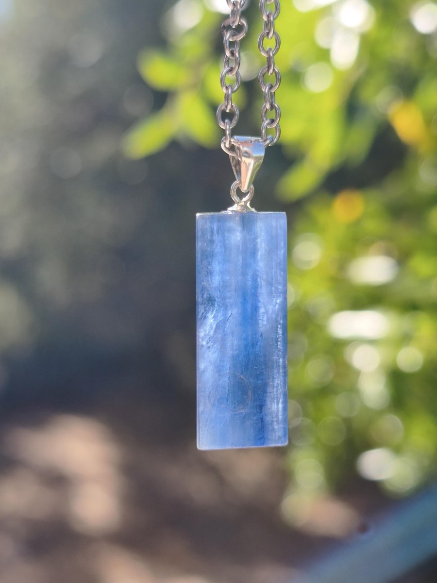 Cyanit / Disthen A 925 Silber Edelstein Kette Natur Heilstein Kristall blau Rarität Anhänger Mann Frau Er Sie Geschenk Wunderschön Edel - Art of Nature Berlin