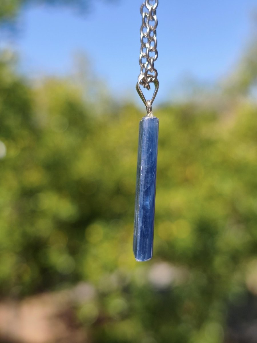 Cyanit / Disthen A 925 Silber Edelstein Kette Natur Heilstein Kristall blau Rarität Anhänger Mann Frau Er Sie Geschenk Wunderschön Edel - Art of Nature Berlin