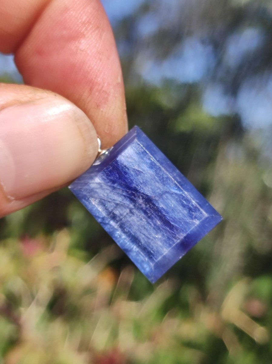 Cyanit / Disthen A 925 Silber Edelstein Kette Natur Heilstein Kristall blau Rarität Anhänger Mann Frau Er Sie Geschenk Wunderschön Edel - Art of Nature Berlin