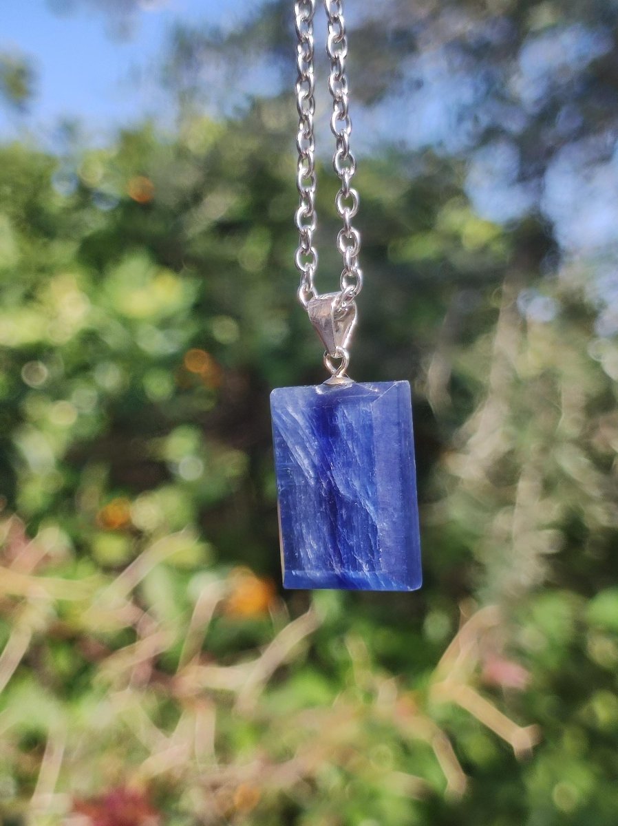 Cyanit / Disthen A 925 Silber Edelstein Kette Natur Heilstein Kristall blau Rarität Anhänger Mann Frau Er Sie Geschenk Wunderschön Edel - Art of Nature Berlin