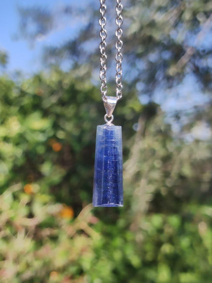 Cyanit / Disthen A 925 Silber Edelstein Kette Natur Heilstein Kristall blau Rarität Anhänger Mann Frau Er Sie Geschenk Wunderschön Edel - Art of Nature Berlin