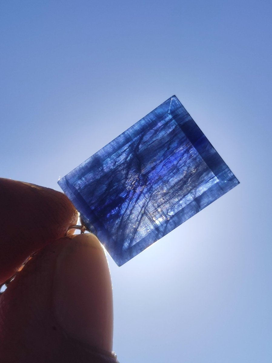 Cyanit / Disthen A 925 Silber Edelstein Kette Natur Heilstein Kristall blau Rarität Anhänger Mann Frau Er Sie Geschenk Wunderschön Edel - Art of Nature Berlin