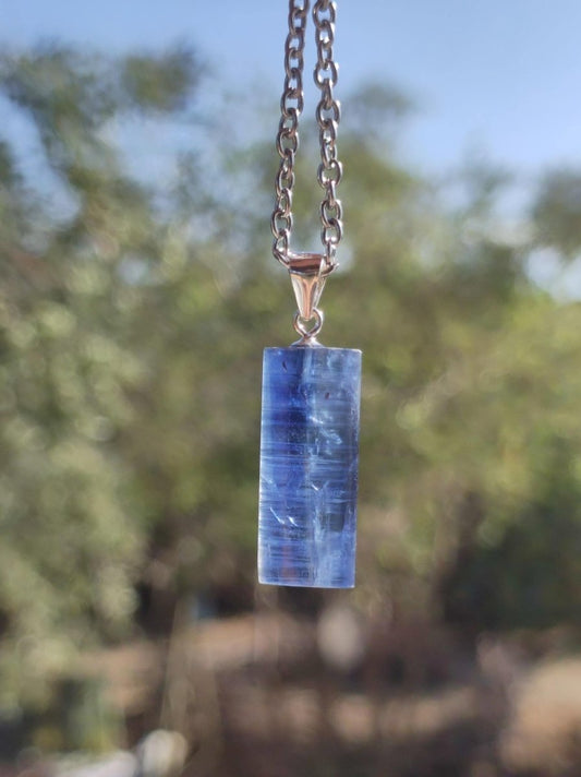 Cyanit / Disthen A 925 Silber Edelstein Kette Natur Heilstein Kristall blau Rarität Anhänger Mann Frau Er Sie Geschenk Wunderschön Edel - Art of Nature Berlin