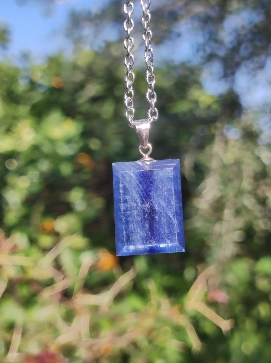 Cyanit / Disthen A 925 Silber Edelstein Kette Natur Heilstein Kristall blau Rarität Anhänger Mann Frau Er Sie Geschenk Wunderschön Edel - Art of Nature Berlin