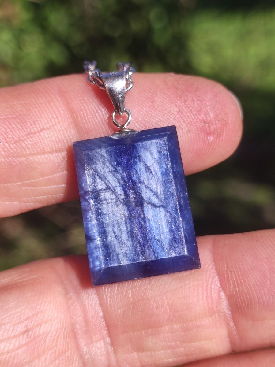 Cyanit / Disthen A 925 Silber Edelstein Kette Natur Heilstein Kristall blau Rarität Anhänger Mann Frau Er Sie Geschenk Wunderschön Edel - Art of Nature Berlin