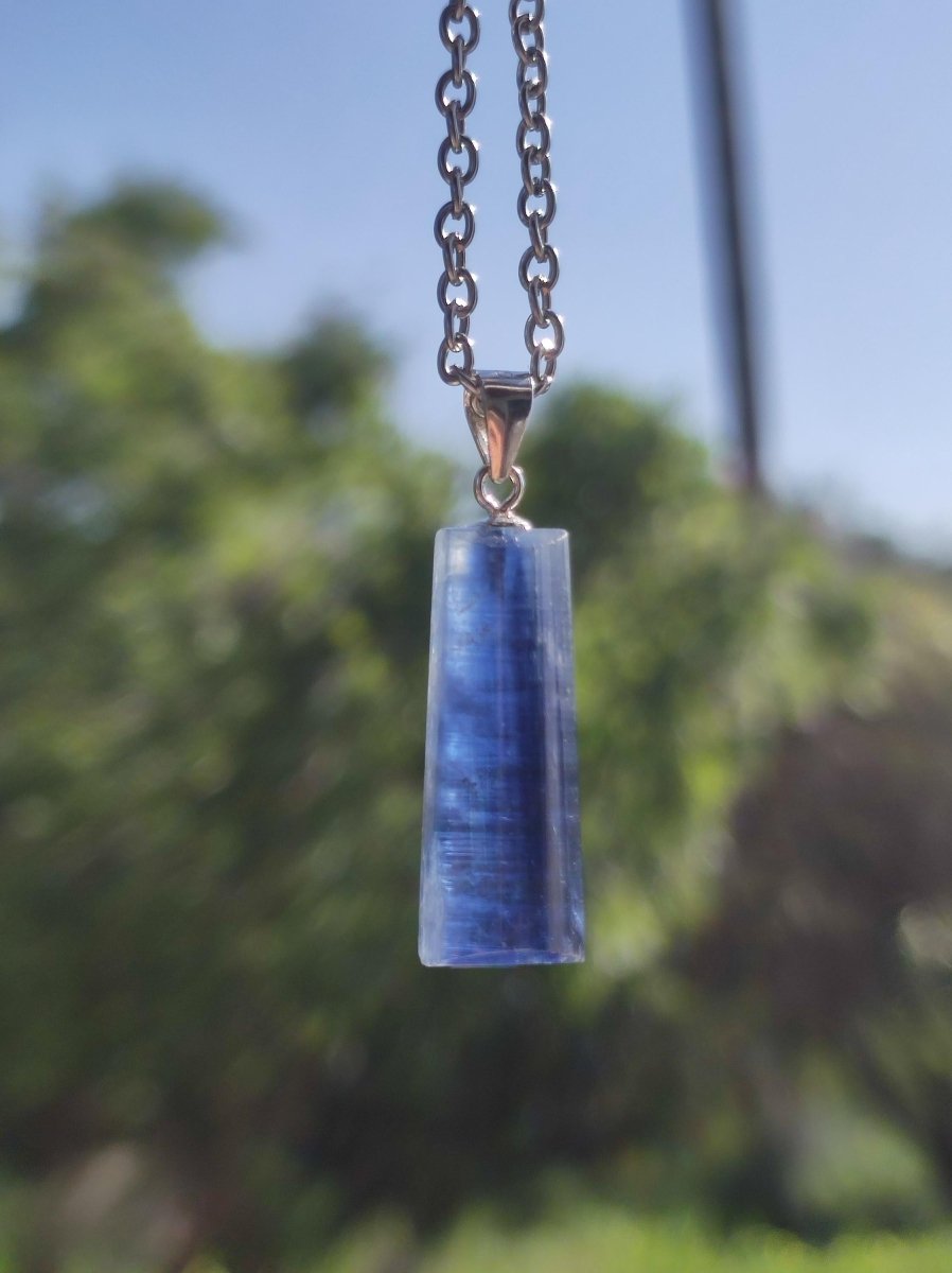 Cyanit / Disthen A 925 Silber Edelstein Kette Natur Heilstein Kristall blau Rarität Anhänger Mann Frau Er Sie Geschenk Wunderschön Edel - Art of Nature Berlin