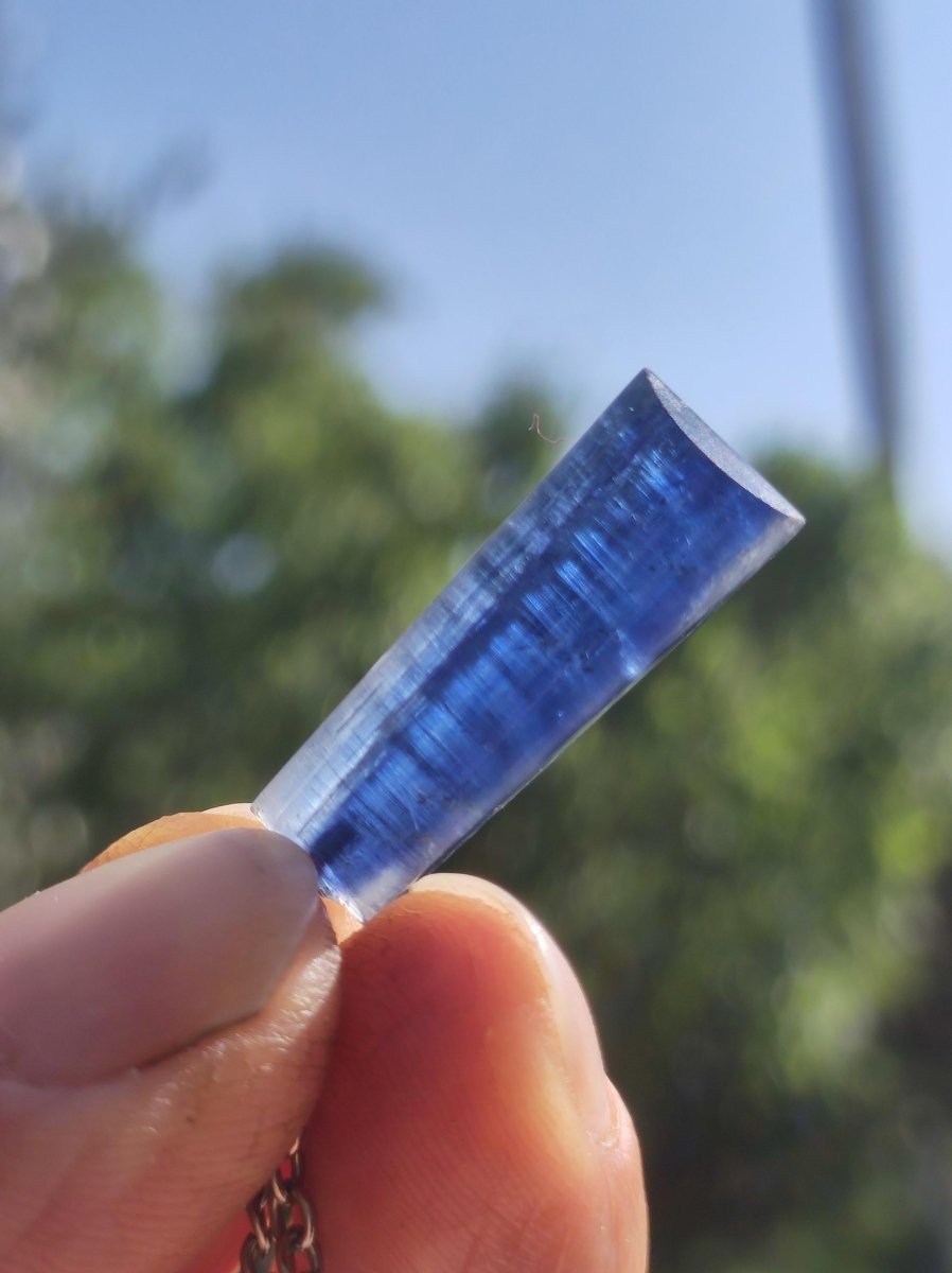 Cyanit / Disthen A 925 Silber Edelstein Kette Natur Heilstein Kristall blau Rarität Anhänger Mann Frau Er Sie Geschenk Wunderschön Edel - Art of Nature Berlin