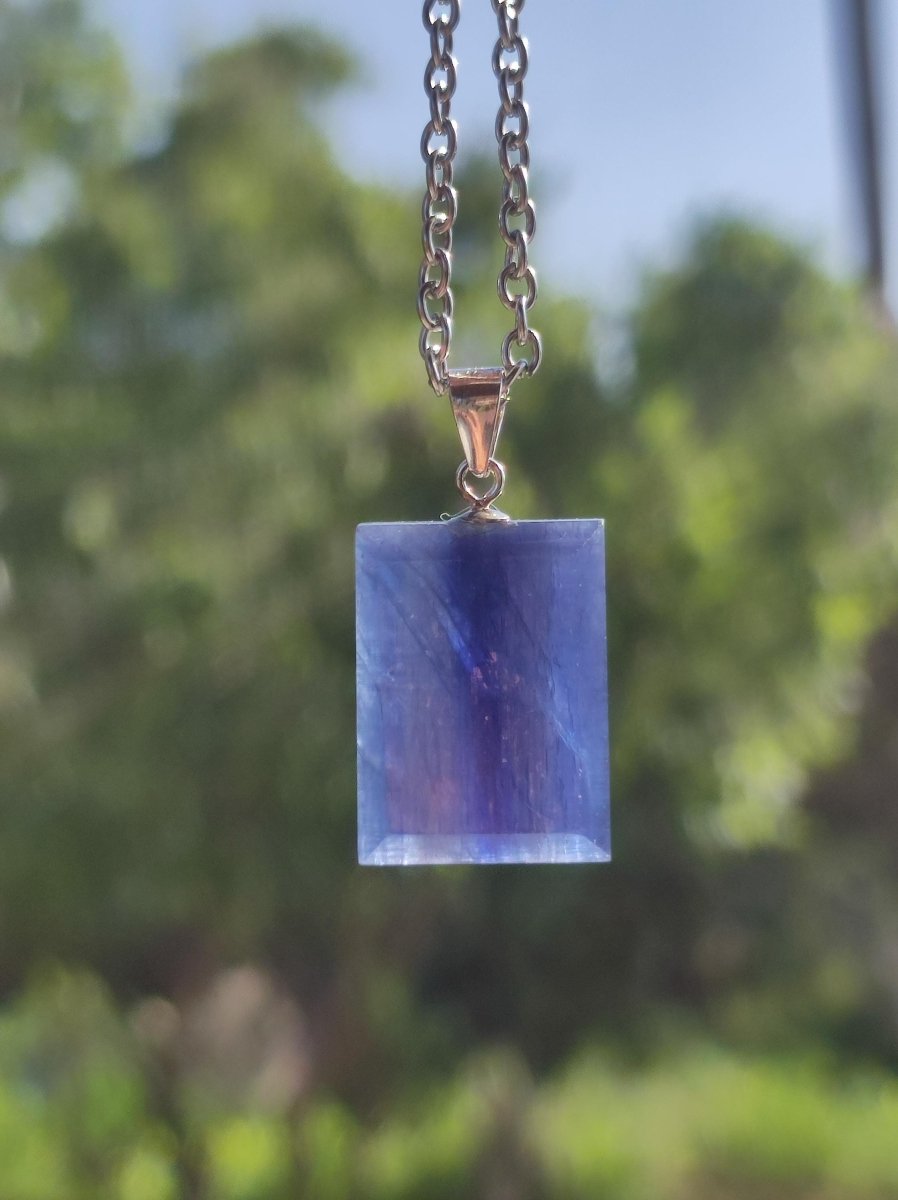 Cyanit / Disthen A 925 Silber Edelstein Kette Natur Heilstein Kristall blau Rarität Anhänger Mann Frau Er Sie Geschenk Wunderschön Edel - Art of Nature Berlin