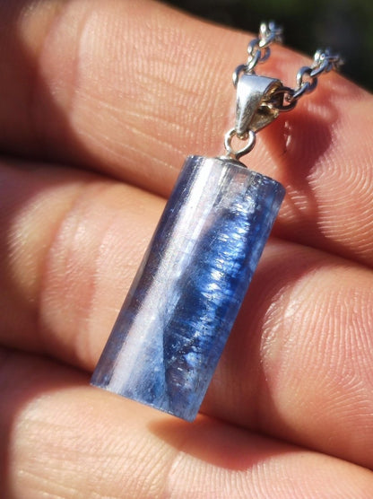 Cyanit / Disthen A 925 Silber Edelstein Kette Natur Heilstein Kristall blau Rarität Anhänger Mann Frau Er Sie Geschenk Wunderschön Edel - Art of Nature Berlin
