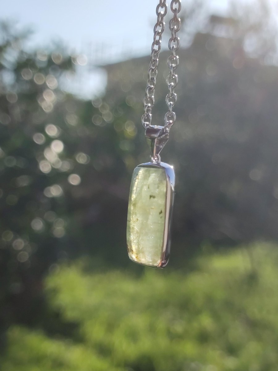 Cyanit grün / Disthen A 925 Silber Edelstein Kette Natur Heilstein Kristall Rarität Anhänger Mann Frau Er Sie Geschenk Wunderschön Edel - Art of Nature Berlin