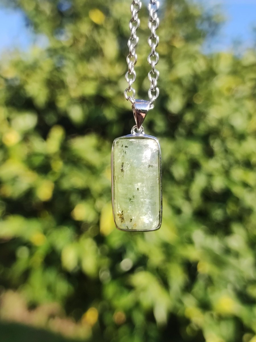 Cyanit grün / Disthen A 925 Silber Edelstein Kette Natur Heilstein Kristall Rarität Anhänger Mann Frau Er Sie Geschenk Wunderschön Edel - Art of Nature Berlin