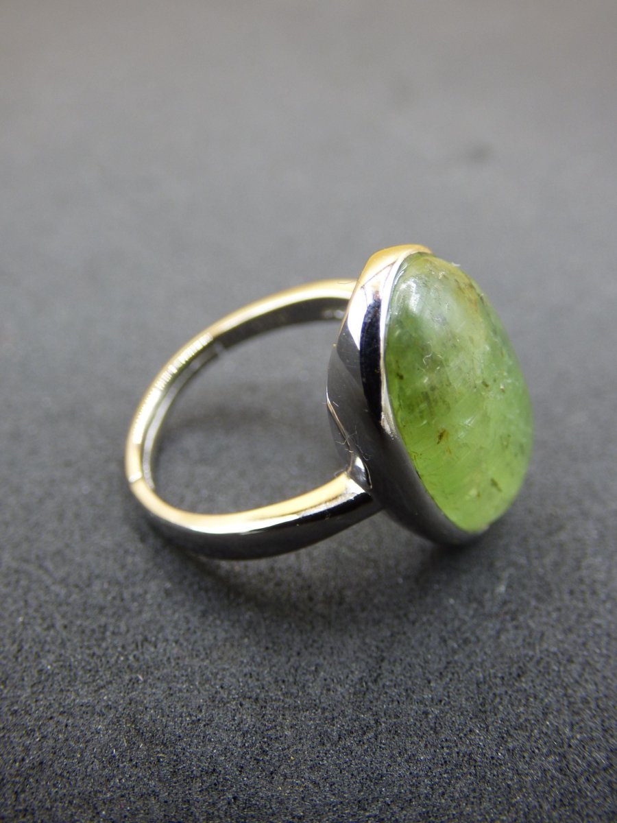 Cyanit grün - 925 Silber Ring Größenverstellbar Edelstein facettiert Schliff Natur Heilstein Rarität Hochwertig Edel Geschenk Frau Freundin - Art of Nature Berlin
