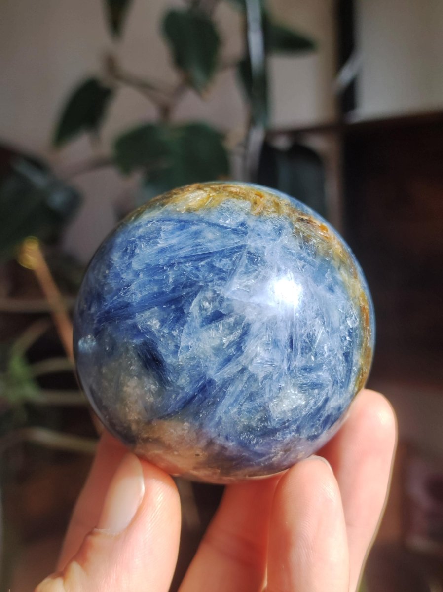 Cyanit Kyanit Disthen Sapparit blau AAA Edelstein Kugel Deko Sphere Sammler Mineral Stufe Heilstein wohnen Natur Qualität Selten Rarität - Art of Nature Berlin