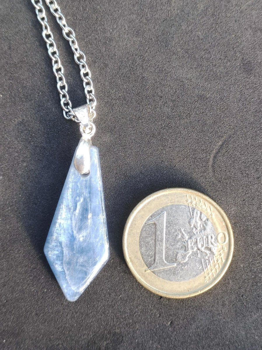 Cyanit Pfeil / Disthen AAA ~ 925 Silber Öse - Edelstein Kette HIPPIE GOA Boho Ethno Natur Heilstein Kristall blau Rarität Anhänger Mann - Art of Nature Berlin