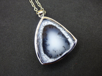 Dendrite Opal AAA - 925 Sterling Silber Edelstein Kette Natur weiß Schutz Rarität Heilstein Kristall Mann Frau Er Sie Geschenk Freund Bruder - Art of Nature Berlin
