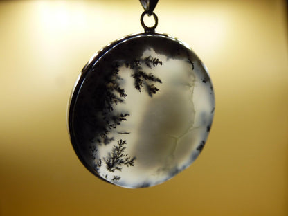 Dendrite Opal AAA - 925 Sterling Silber Edelstein Kette Natur weiß Schutz Rarität Heilstein Kristall Mann Frau Er Sie Geschenk Freund Bruder - Art of Nature Berlin
