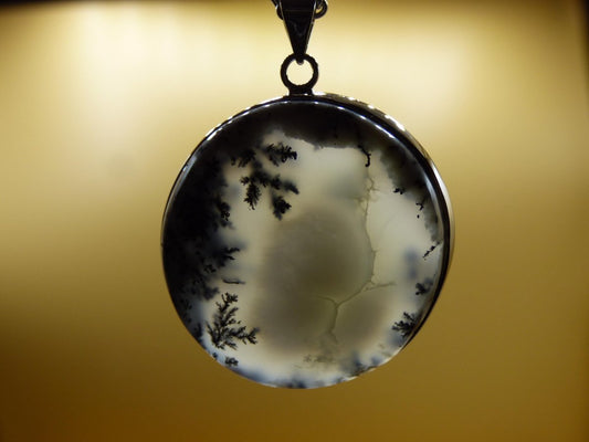 Dendrite Opal AAA - 925 Sterling Silber Edelstein Kette Natur weiß Schutz Rarität Heilstein Kristall Mann Frau Er Sie Geschenk Freund Bruder - Art of Nature Berlin